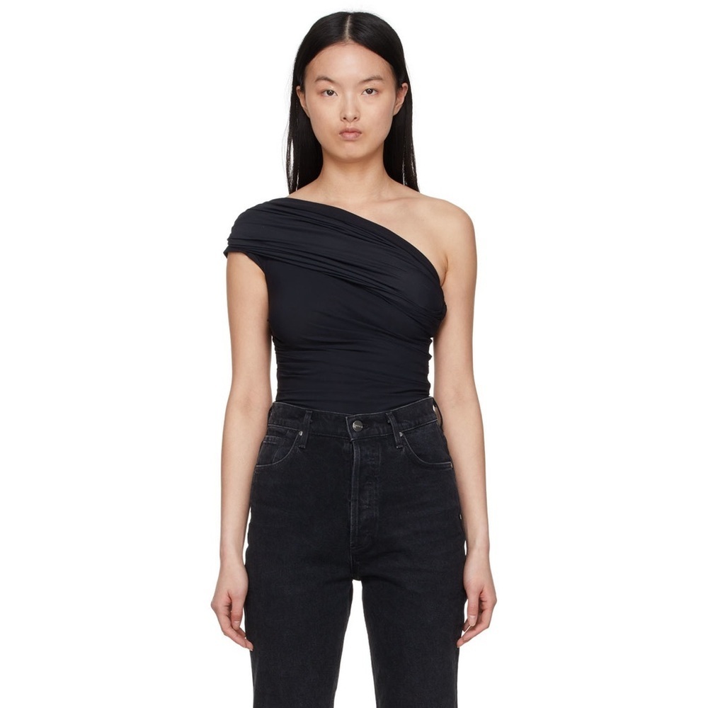 NWT Goldsign Ayres Black Off-Shoulder Bodysuit